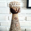Beaded Shell Ethnic Wooden African Statue (W)
