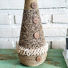 Beaded Shell Ethnic Wooden African Statue (W)