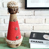 Beaded Shell Ethnic Wooden African Statue (W)