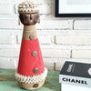 Beaded Shell Ethnic Wooden African Statue (W)