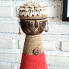 Beaded Shell Ethnic Wooden African Statue (W)