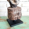 Hand Carved Tribal Wooden Statue on Stand