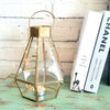 Geometric Brass & Glass Candle Holder (W)