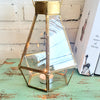 Geometric Brass & Glass Candle Holder (W)