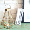 Geometric Brass & Glass Candle Holder (W)