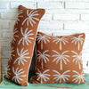 Brown Palm Tree Embroidered Cushion
