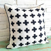 White Cushion with Brown Cross Embroidery