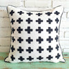 White Cushion with Brown Cross Embroidery