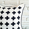 White Cushion with Brown Cross Embroidery