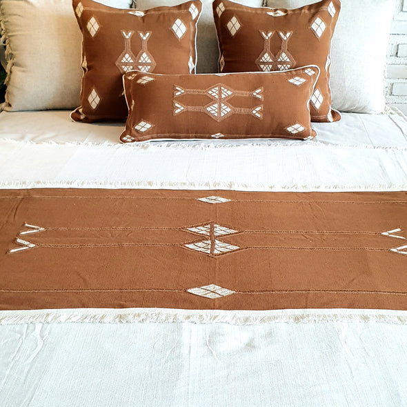 Tribal Diamond Embroidered Bed Runner