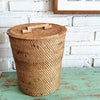 Rubbish Bin Rattan with Lid