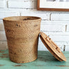 Rubbish Bin Rattan with Lid