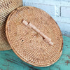 Rubbish Bin Rattan with Lid