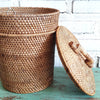 Rubbish Bin Rattan with Lid