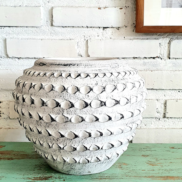 Rustic Textured Clay Vase