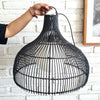 Black Rattan Dome Lamp