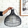 Black Rattan Dome Lamp
