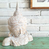 Large Carved White Buddha Head