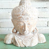 Large Carved White Buddha Head