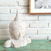 Large Carved White Buddha Head