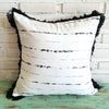 Black Line Fringe Cotton Cushions (RR_FT)