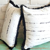 Black Line Fringe Cotton Cushions (RR_FT)