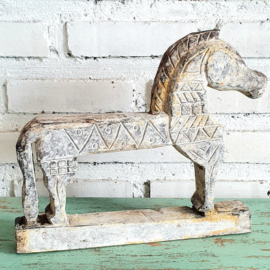 Antique Wooden Horse Statue
