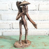 Rustic Wooden Farmer Statue
