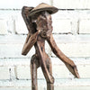 Rustic Wooden Farmer Statue