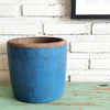 Antique Wooden Blue Pot