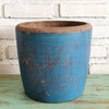 Antique Wooden Blue Pot