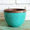 Antique Green Wooden Bowl