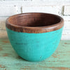 Antique Green Wooden Bowl