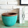 Antique Green Wooden Bowl