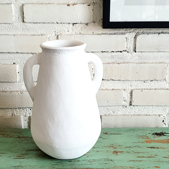 Minimalist White Pottery Vase
