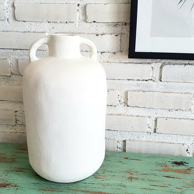 Minimalist Beige Pottery With Handle