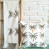 White Palm Tree Embroidered Cushion