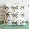 White Palm Tree Embroidered Cushion