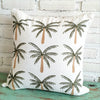 White Palm Tree Embroidered Cushion