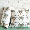 White Palm Tree Embroidered Cushion
