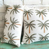 White Palm Tree Embroidered Cushion