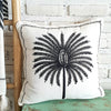 White Palm Tree Embroidered Cushion