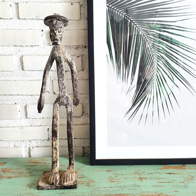 Rustic Wooden Farmer Statue (Large)