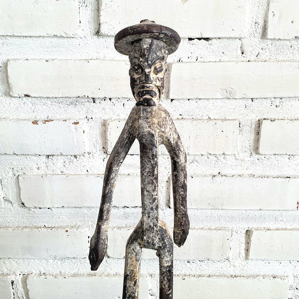 Rustic Wooden Farmer Statue (Large)