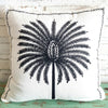 White Palm Tree Embroidered Cushion