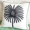White Palm Tree Embroidered Cushion