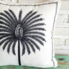 White Palm Tree Embroidered Cushion