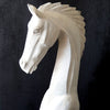 Carved Wooden Horse Head Statue White Style
