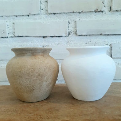 Small White and Antic Pottery Vase