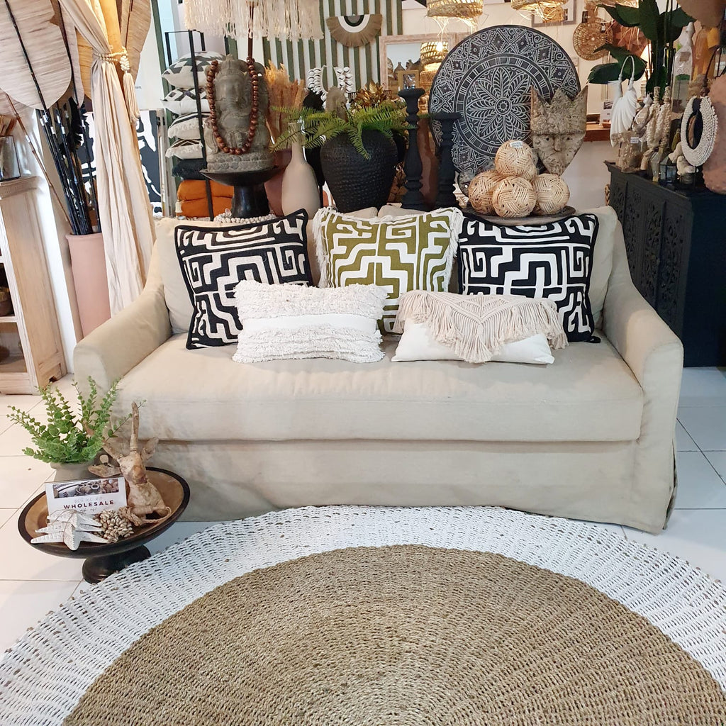 Round Mariana NW Woven Straw Grass & Raffia Floor Mats – Canggu & Co